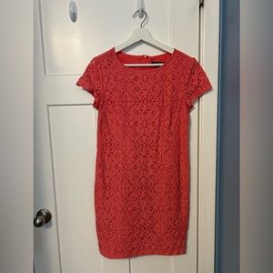Coral shift dress